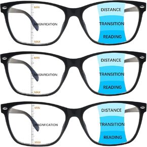 CLASAGA Progressive Multifocus Reading Glasses for Women, Blue Light Blocking Ladies Computer Readers with Spring Hinge