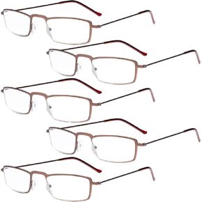 Eyekepper 5-Pack Straight Thin Stamped Metal Frame Half-Eye Style Reading Glasses Readers Gunmetal in Kuwait