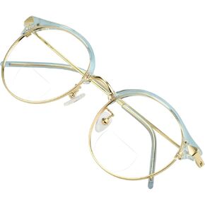 VisionGlobal Bifocal Reading Glasses Blue Light Blocking for Men and Women - Stylish Retro Oval Computer Readers in Kuwait