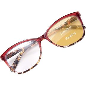FEISEDY Square Progressive Multifocus Blue Light Blocking Anti-fatigue Reading Glasses B2690