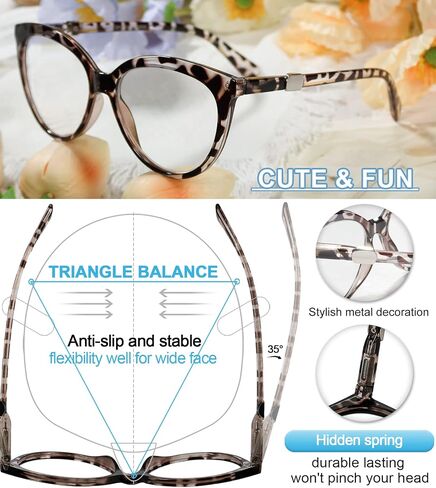 نظارات قراءة كبيرة الحجم من MARE AZZURO للنساء قراء دائريين عصريين 1.0 1.25 1.5 1.75 2.0 2.25 2.5 2.75 3.0 3.5 in Saudi Arabia