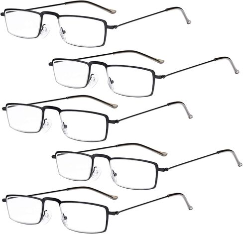 Eyekepper 5 عبوات من نظارات القراءة بإطار معدني رفيع ومختوم بنصف عين، معدنية in Kuwait