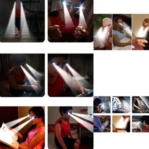 نظارات القراءة DuanMei مع نظارات مكبرة للضوء للرجال والنساء قارئات LED ساطعة بإطار كامل نظارات رؤية واضحة للجنسين (+3.0) in Kuwait