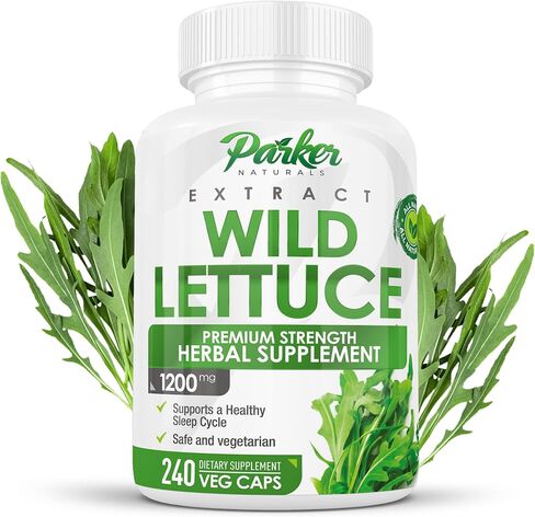 Wild Lettuce Capsules, 1200mg Herbal Sleep Supplement with 4:1 Wild Lettuce Extract, Lactuca Virosa Natural Sleep Support Supplement, 120 Capsules in Kuwait