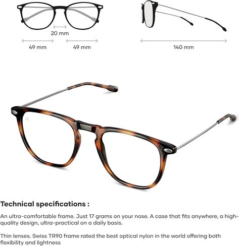 نظارات القراءة NOOZ Optics - شكل مربع - قارئات مكبرة للرجال والنساء - مجموعة Dino Model الأساسية in Kuwait