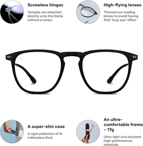 نظارات القراءة NOOZ Optics - شكل مربع - قارئات مكبرة للرجال والنساء - مجموعة Dino Model الأساسية in Kuwait