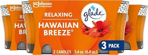 Glade Candle Jar, Air Freshener, Hawaiian Breeze, 3.4 Oz, 6 Count in Saudi Arabia