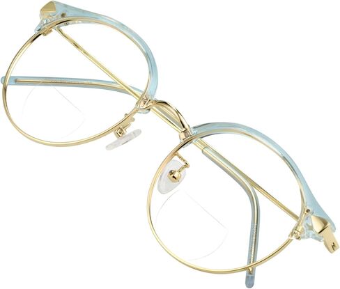 VisionGlobal Bifocal Reading Glasses Blue Light Blocking for Men and Women - Stylish Retro Oval Computer Readers in Kuwait