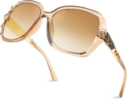 FEISEDY Women Square Reading Sunglasses Sparkling Composite Shiny Frame Sun Reader Glasses B2923 in Kuwait