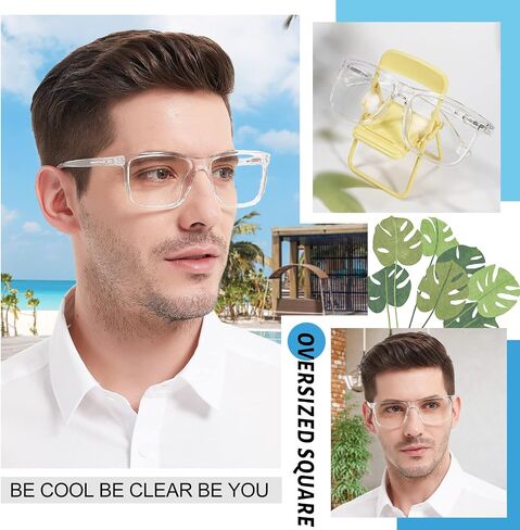 MARE AZZURO Oversized Bifocal Reading Glasses Men Blue Light Blocking Readers 1.0 1.25 1.5 1.75 2.0 2.25 2.5 2.75 3.0 3.5 in Saudi Arabia