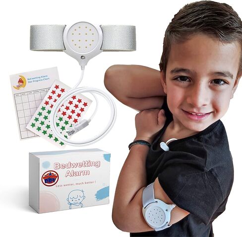 CAPTAIN DRY Bedwetting Alarm for Boys and Girls Potty Training Older Children Pee Alarm Potty Timer Bedwetting Monitor Sensor Deep Sleepers Turn Move During Sleep Loud Sound Two Modes in Kuwait