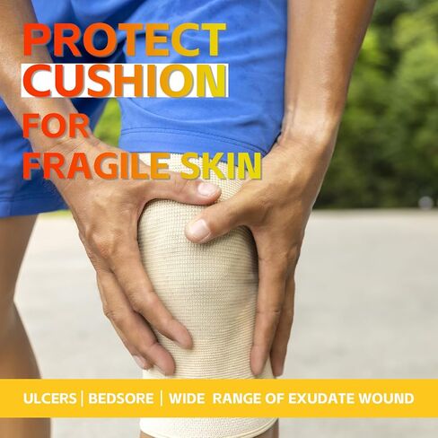 ضمادات إسفنجية من بولينيو 12 عبوة، 10.16 سم × 10.16 سم، هيدروفيليك، شديدة الامتصاص - وسائد ناعمة غير لاصقة، لجروح القرح in Kuwait