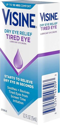 قطرات مرطبة للعين من فيسين لتخفيف جفاف العين، قطرات معقمة مرطبة ومهدئة للعيون المتهيجة والجافة والمتعبة بسبب تهيج وقت الشاشة، بولي إيثيلين جلايكول، 0.5 أونصة سائلة. أوز (عبوة من 3 قطع) in Kuwait
