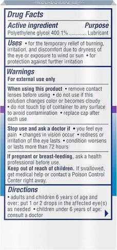 قطرات مرطبة للعين من فيسين لتخفيف جفاف العين، قطرات معقمة مرطبة ومهدئة للعيون المتهيجة والجافة والمتعبة بسبب تهيج وقت الشاشة، بولي إيثيلين جلايكول، 0.5 أونصة سائلة. أوز (عبوة من 3 قطع) in Kuwait