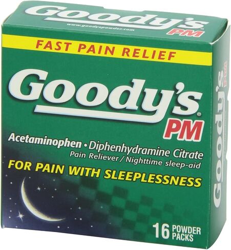 مسحوق تخفيف الآلام PM من Goody's، وقت النوم أثناء الليل، 16 قطعة (عبوة من 4 قطع) in Saudi Arabia