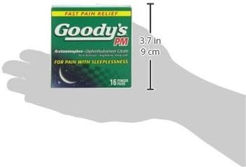 مسحوق تخفيف الآلام PM من Goody's، وقت النوم أثناء الليل، 16 قطعة (عبوة من 4 قطع) in Saudi Arabia