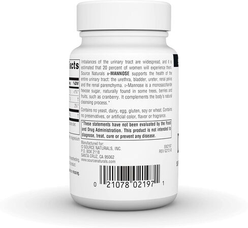 Source Naturals D-Mannose, Potent Urinary Tract & Bladder Health Support*, 500mg - 30 Capsules in Saudi Arabia