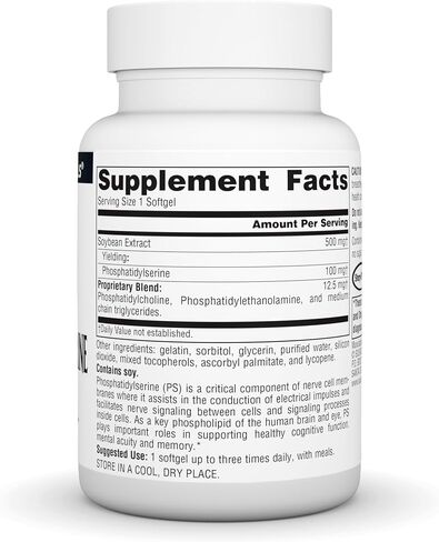 Source Naturals Phosphatidyl Serine Complex Stabilized Enzyme Supplement 500mg - 30 Softgels in Saudi Arabia