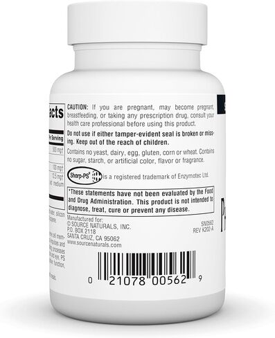 Source Naturals Phosphatidyl Serine Complex Stabilized Enzyme Supplement 500mg - 30 Softgels in Saudi Arabia