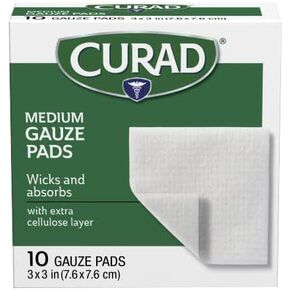 Curad Non-Woven Pro-Gauze, 3 Inch x 3 Inch, 10 Count (Pack of 6)