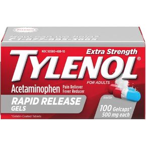 Tylenol Extra Strength Rapid Release Gelcaps, 100 Count Bottles (Pack of 2) in Kuwait