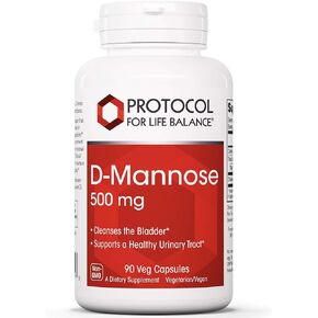 بروتوكول D-Mannose 500mg - دعم المثانة - صحة المسالك البولية - 90 كبسولة نباتية