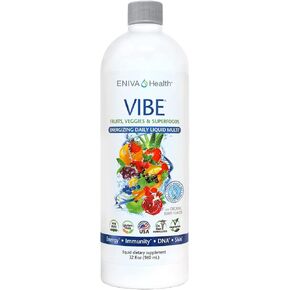 Vibe Liquid Daily Multivitamin | Fruit & Veggie Superfood Supplement | Doctor Formulated | 1 Box of 20 Single Serve Packets | Eniva Health