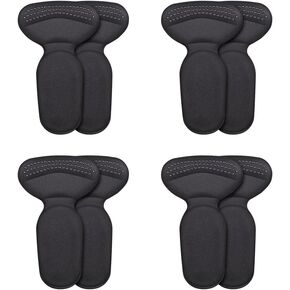 4 Pair Heel Pads for Shoes Too Big, Loose Boot and Shoes High Heel Grip, Self-Adhesive and Shock Absorbing Heel Insert for Women and Men, Reusable Heel Cushion (Beige)