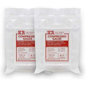 Ever Ready First Aid Compressed Sterile Gauze, 6-Ply Emergency Medical Dressing for First Aid Kits – 4.5" x 4.1 Yards - 1 Pack in Saudi Arabia