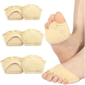 KVMDAZ Metatarsal Pads, Ball of Foot Cushions with Soft Fabric, Toe Separators, Toeless Forefoot Sleeves Pads for Metatarsalgia, Mortons Neuroma, Calluses, Blisters, Corn, Foot Pain Relief (1 Pair) in Kuwait