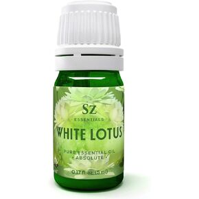 Sz Essentials White Lotus Essential Oil - Divine! The Real Deal - Nymphaea Lotus - 100% Pure and Natural - Therapeutic Grade - Undiluted - 5ml