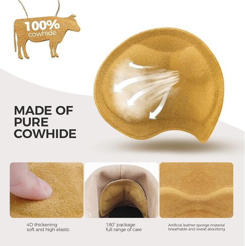 وسائد بطانة للكعب من الجلد على شكل أسد الفضاء، وحشوات للأحذية الفضفاضة، وتحسين ملاءمة الحذاء وراحته، وتمنع انزلاق الكعب والبثور (4 أزواج، كاكي) in Kuwait