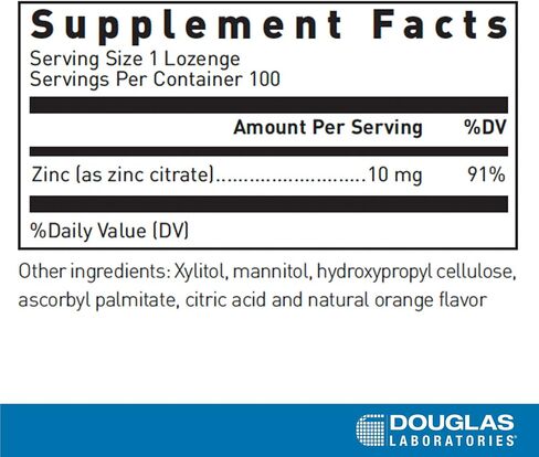 Douglas Laboratories Zinc Lozenges | Support for Immune Function* | 100 Lozenges | Natural Orange Flavor in Saudi Arabia