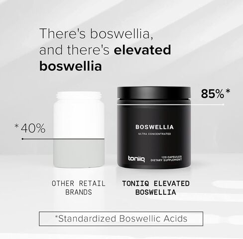 Toniiq Ultra High Strength Boswellia Capsules - 85% Boswellic Acids - Wildcrafted from India - 1000mg Concentrated Extract - Highly Purified and Bioavailable - 120 Veggie Capsules in Saudi Arabia