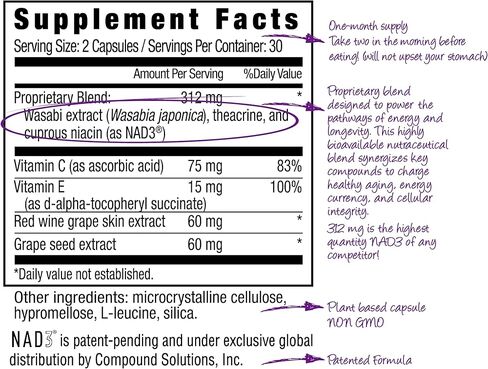 BioNAD3 NAD + الداعم | منشط NRF2 | مكمل مضاد للشيخوخة | معزز النيكوتيناميد ريبوسيد المثبت | منشط أيضي | يعزز NAD+ والطاقة الطبيعية | صديق للنباتيين | غير معدل وراثيًا | 60 كبسولة in Kuwait