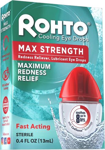 Rohto Cooling Eye Drops Maximum Redness Relief, 0.4 fl (Pack of 2) in Kuwait