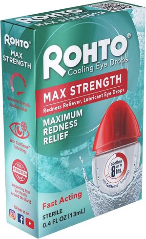 Rohto Cooling Eye Drops Maximum Redness Relief, 0.4 fl (Pack of 2) in Kuwait