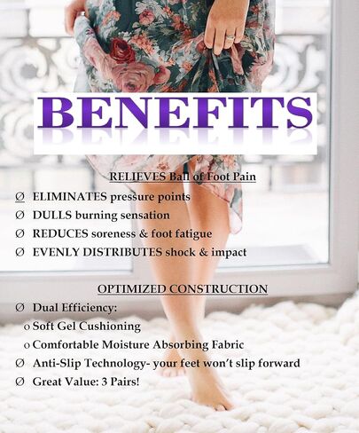 Metatarsal Pads - Ball of Foot Cushions - High Heel Cushion, High Heel Inserts for Shoe Comfort- Foot Pain Relief Soft Forefoot Pads with Non Slip Back in Saudi Arabia