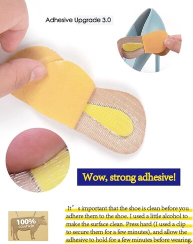 حشوات كعب جلدية للنساء/الرجال، بطانات كعب للاحذية الفضفاضة، بطانات كعب محسنة ملاءمة وراحة للحذاء، (8 ازواج؛ بني + نود) in Kuwait
