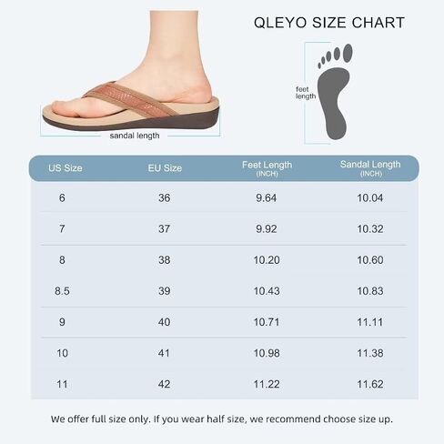 شبشب نسائي مريح للمشي من QLEYO مع دعم للقوس، أفضل صنادل لالتهاب اللفافة الأخمصية لتخفيف آلام القدم المسطحة، صنادل ثونغ ناعمة للاستخدام الخارجي مع جلد البولي يوريثان in Saudi Arabia