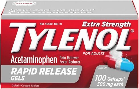 Tylenol Extra Strength Rapid Release Gelcaps, 100 Count Bottles (Pack of 2) in Saudi Arabia
