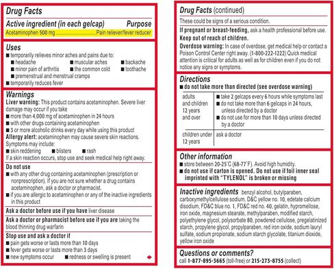 Tylenol Extra Strength Rapid Release Gelcaps, 100 Count Bottles (Pack of 2) in Saudi Arabia
