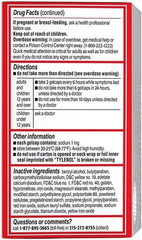 Tylenol Extra Strength Rapid Release Gelcaps, 100 Count Bottles (Pack of 2) in Saudi Arabia