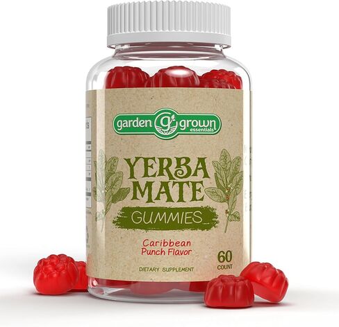 Yerba Mate Gummies 60,000 MG High Potency - Tastier, More Effective Way for Yerba Mate Benefits - All Natural Energy, Power, Focus and Clarity Boosting Supplement - Made in The USA 60 Count in Kuwait