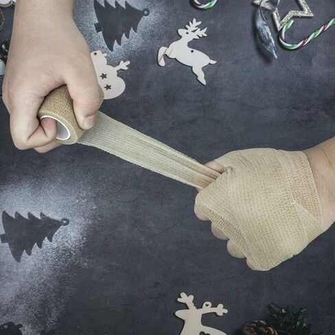 AccEncyc 6 Roll Self Adhesive Bandage Wrap Assortment 1" 2" 4" x 14.7ft Bandage Wrap Rolls Athletic Elastic Stretch Band Cohesive Bandage Wrap Vet Tape Medical Tape in Kuwait