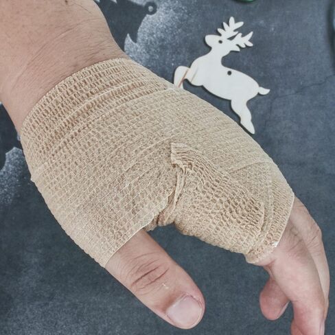 AccEncyc 6 Roll Self Adhesive Bandage Wrap Assortment 1" 2" 4" x 14.7ft Bandage Wrap Rolls Athletic Elastic Stretch Band Cohesive Bandage Wrap Vet Tape Medical Tape in Kuwait