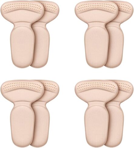 4 Pair Heel Pads for Shoes Too Big, Loose Boot and Shoes High Heel Grip, Self-Adhesive and Shock Absorbing Heel Insert for Women and Men, Reusable Heel Cushion (Beige) in Kuwait