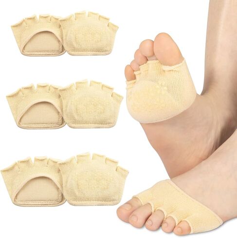 KVMDAZ Metatarsal Pads, Ball of Foot Cushions with Soft Fabric, Toe Separators, Toeless Forefoot Sleeves Pads for Metatarsalgia, Mortons Neuroma, Calluses, Blisters, Corn, Foot Pain Relief (1 Pair) in Kuwait