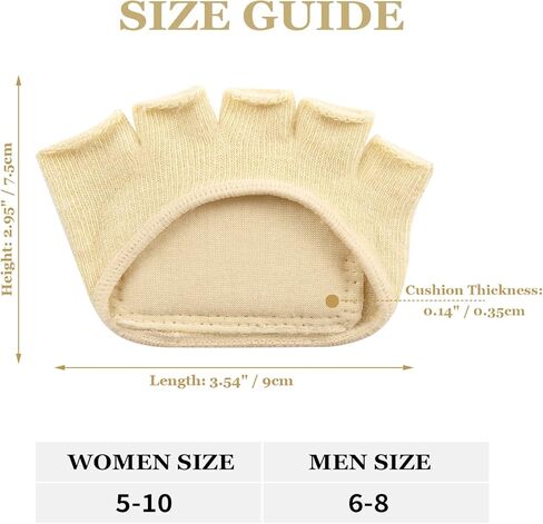 KVMDAZ Metatarsal Pads, Ball of Foot Cushions with Soft Fabric, Toe Separators, Toeless Forefoot Sleeves Pads for Metatarsalgia, Mortons Neuroma, Calluses, Blisters, Corn, Foot Pain Relief (1 Pair) in Kuwait