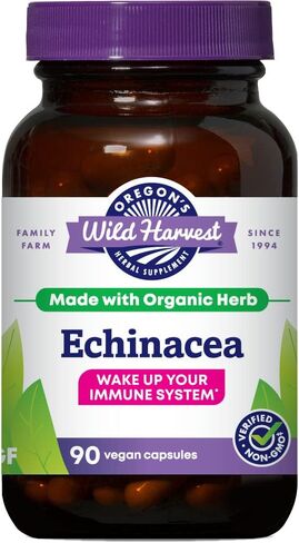 Oregon's Wild Harvest, Certified Organic Echinacea, Non-GMO, 800 mg, 90 Count in Saudi Arabia